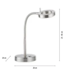 LED Tischleuchte silber verstellbar 3 Stufen Tochdimmer warmweiß Licht