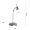 LED-Tischleuchte, stahlfarben, dimmbar, blendfreies Licht, verstellbar