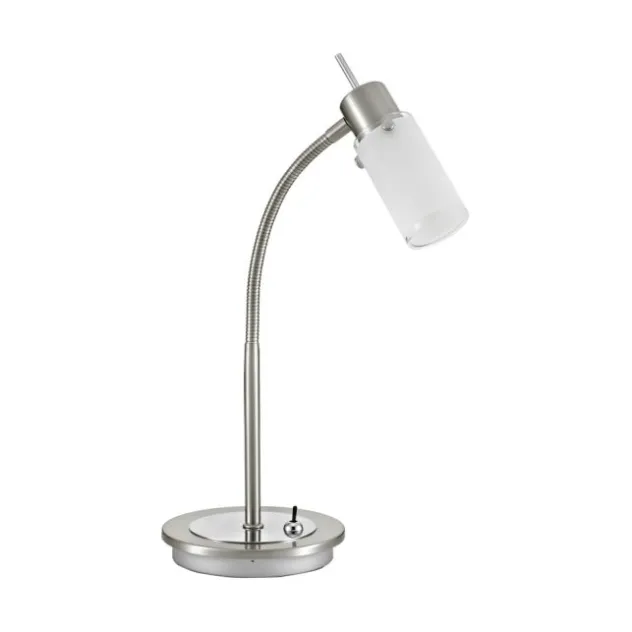 LED-Tischleuchte, stahl, inkl. Kippschalter, modern, inkl. Glasschirm