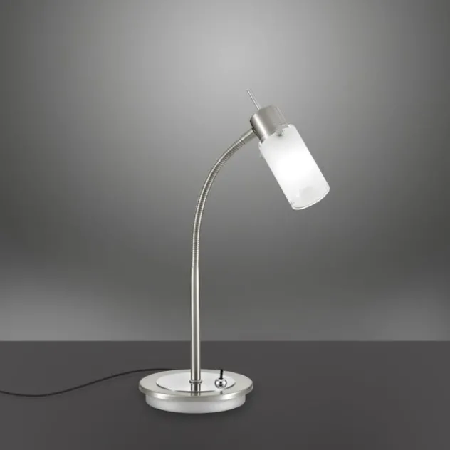 LED-Tischleuchte, stahl, inkl. Kippschalter, modern, inkl. Glasschirm