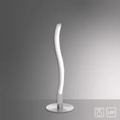 LED-Tischleuchte, stahl, Wellenform, modern, blendfrei, 30cm hoch