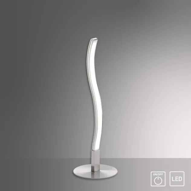 LED-Tischleuchte, stahl, Wellenform, modern, blendfrei, 30cm hoch