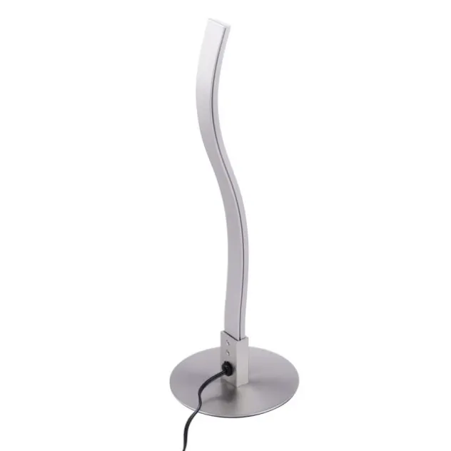 LED-Tischleuchte, stahl, Wellenform, modern, blendfrei, 30cm hoch