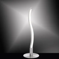 LED-Tischleuchte, stahl, Wellenform, modern, blendfrei, 30cm hoch