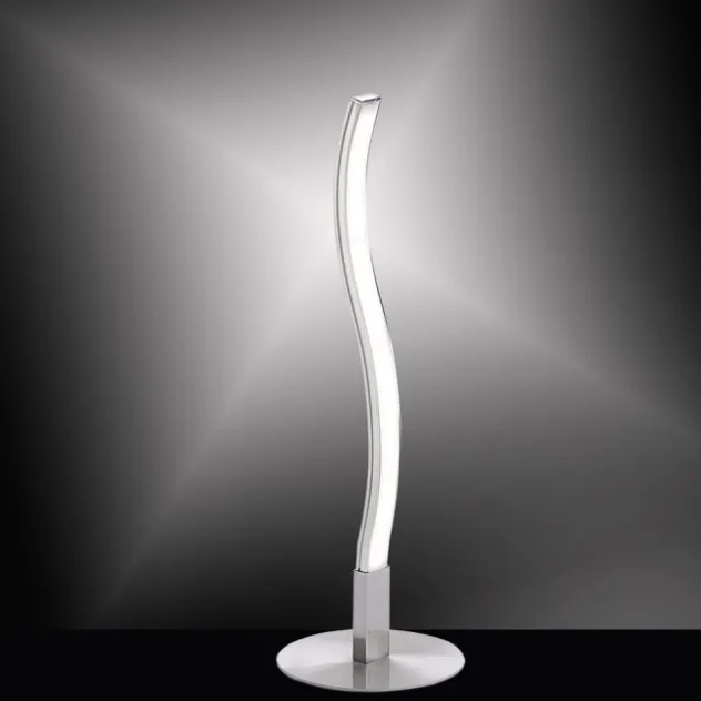 LED-Tischleuchte, stahl, Wellenform, modern, blendfrei, 30cm hoch