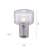 LED Tischleuchte transparent Pilzform Glas Ø25cm Schalter