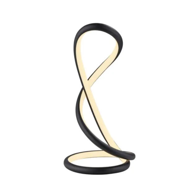 LED Tischleuchte TWIST, schwarz, Nachttischleuchte, Schnurdimmer