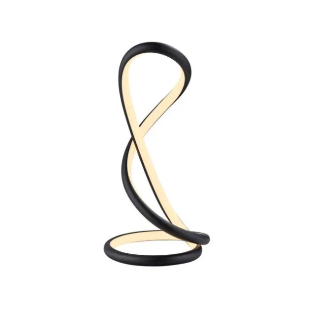 LED Tischleuchte TWIST, schwarz, Nachttischleuchte, Schnurdimmer