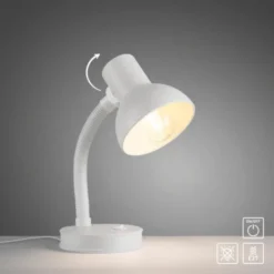 LED Tischleuchte weiß Beistellampe mit Schalter Schreibtisch Nachttisch