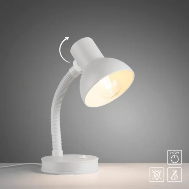 LED Tischleuchte weiß Beistellampe mit Schalter Schreibtisch Nachttisch