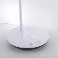 LED-Tischleuchte, weiß, Dimmbar, CCT, inkl. Ladestation für Smartphone