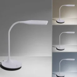 LED-Tischleuchte, weiß, Flexarm, Lichtfarbsteuerung, dimmbar