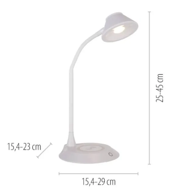 LED Tischleuchte weiß Handy Ladefunktion Touchdimmer flexibel drehbar