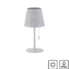 LED Tischleuchte, weiss, dimmbar, solarbetrieben, modern, kabellos