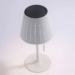 LED Tischleuchte, weiss, dimmbar, solarbetrieben, modern, kabellos