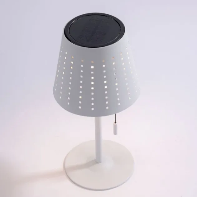 LED Tischleuchte, weiss, dimmbar, solarbetrieben, modern, kabellos