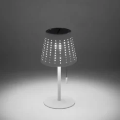 LED Tischleuchte, weiss, dimmbar, solarbetrieben, modern, kabellos