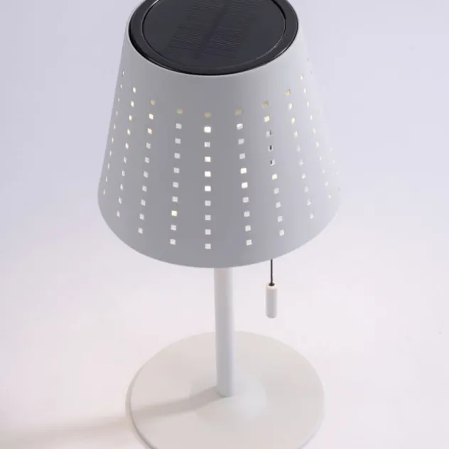 LED Tischleuchte, weiss, dimmbar, solarbetrieben, modern, kabellos