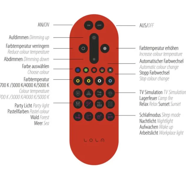 LED-Tischleuchte, weiß, Stoff, dimmbar, Fernbedienung, App