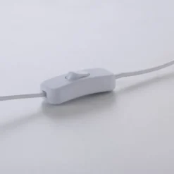 LED-Tischleuchte, weiß, Stoff, dimmbar, Fernbedienung, App