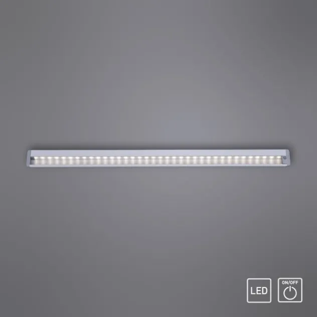 LED-Unterbauleuchte, Aluminium, warmweiße Lichtfarbe, inkl. Tastschalter
