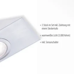 LED Unterbauleuchte, stahl, 3-flammig, keilförmig, modern