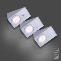LED Unterbauleuchte, stahl, 3-flammig, keilförmig, modern