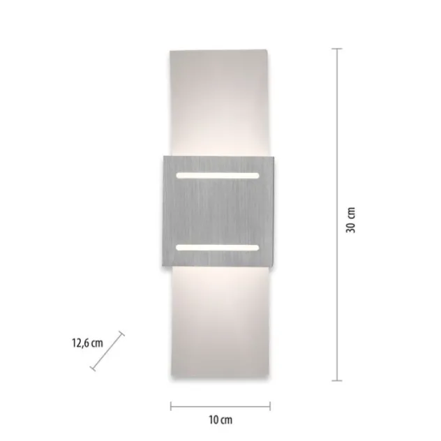 LED Wandlampe aluminium Lichtaustritt nach oben unten Treppenhauslampe