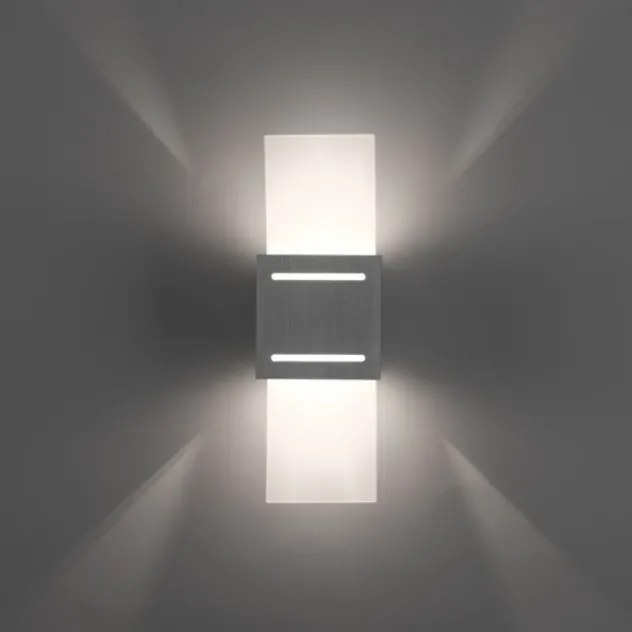 LED Wandlampe aluminium Lichtaustritt nach oben unten Treppenhauslampe