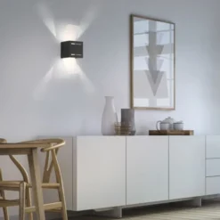 LED Wandlampe anthrazit Lichtaustritt nach oben unten Treppenhauslampe