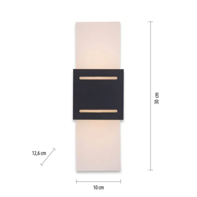 LED Wandlampe anthrazit Lichtaustritt nach oben unten Treppenhauslampe