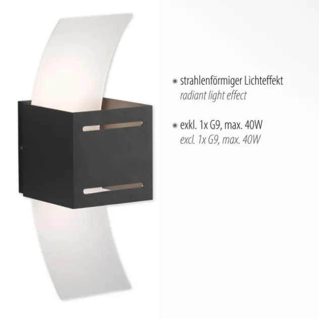 LED Wandlampe anthrazit Lichtaustritt nach oben unten Treppenhauslampe