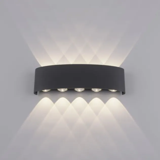 LED Wandlampe 10 flammig anthrazit farbig Außenlampe Innenlampe dekorativ