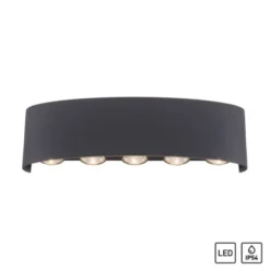LED Wandlampe 10 flammig anthrazit farbig Außenlampe Innenlampe dekorativ