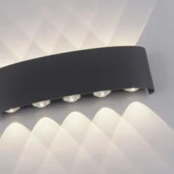 LED Wandlampe 10 flammig anthrazit farbig Außenlampe Innenlampe dekorativ