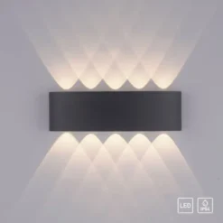 LED Wandlampe 10 flammig anthrazit farbig Außenlampe Innenlampe dekorativ