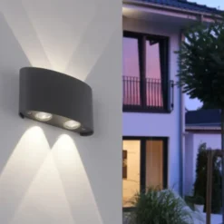 LED Wandlampe 4 flammig anthrazit farbig Außenlampe Innenlampe dekorativ