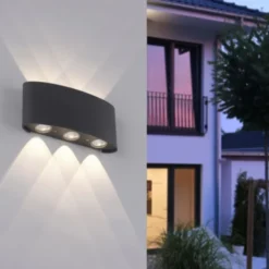 LED Wandlampe 6 flammig anthrazit farbig Außenlampe Innenlampe dekorativ
