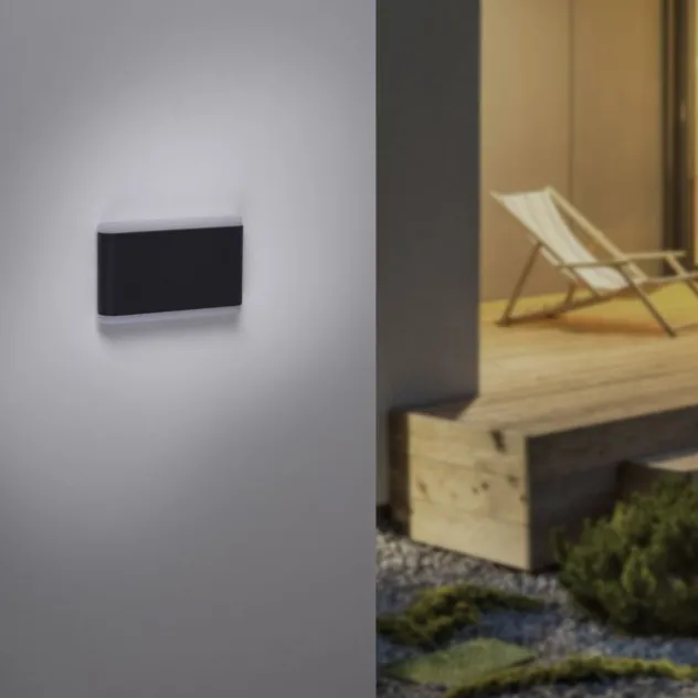 LED Wandleuchte, Außenwandleuchte, IP65, ELSA, anthrazit