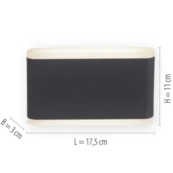 LED Wandleuchte, Außenwandleuchte, IP65, ELSA, anthrazit