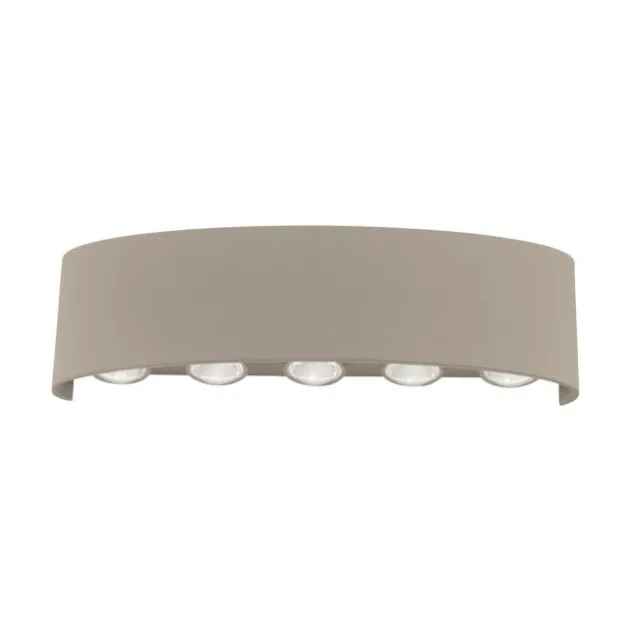 LED Wandleuchte CARLO, sandfarben, IP54, Lichtkegel nach oben und unten
