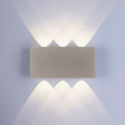 LED Wandleuchte CARLO, sandfarben, IP54, Up-&Downlight,