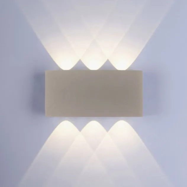 LED Wandleuchte CARLO, sandfarben, IP54, Up-&Downlight,