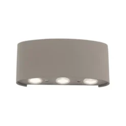 LED Wandleuchte CARLO, sandfarben, IP54, Up-&Downlight,