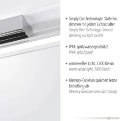 LED-Wandleuchte, chrom, Spiegel, warmweiße Lichtfarbe, IP44, energiesparend