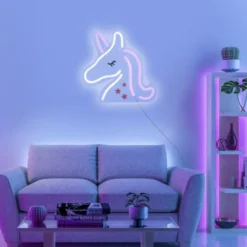 LED Wandleuchte Einhorn Motiv USB Schnurschalter dekorativ Kinderlampe