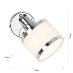 LED Wandleuchte 1 flammig chrom glänzend drehbar Kippschalter