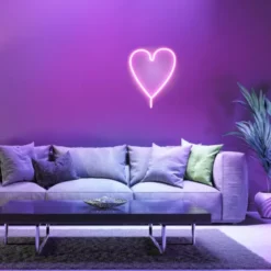 LED Wandleuchte Herz Pink USB Acryl Schnurschalter Dekorationslampe