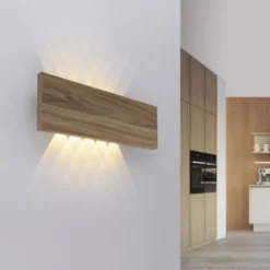 LED-Wandleuchte, holz, warmweiß, Innenleuchte, IP20