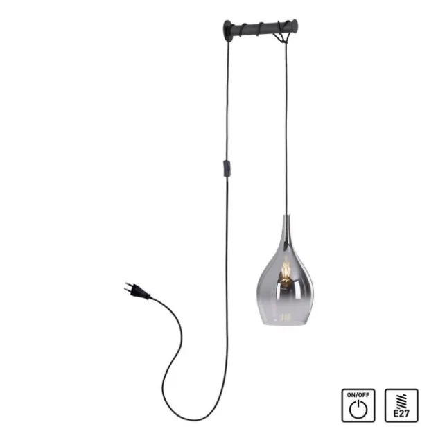 LED Wandleuchte mit Halterung Schalter höhenverstellbar schwarz verchromt